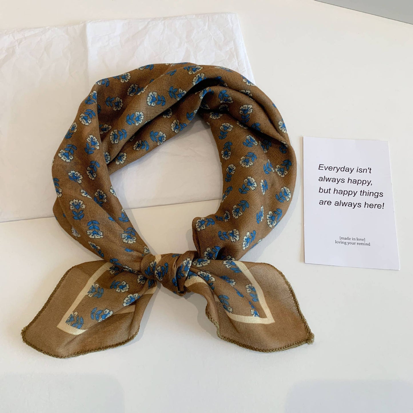 Bohemia Tropical Floral botanical square scarf bandana