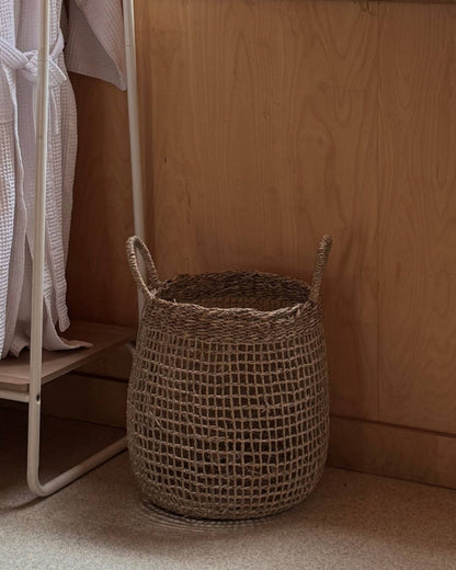 Woven Seagrass Laundry Basket | Siwa Laundry Basket Small