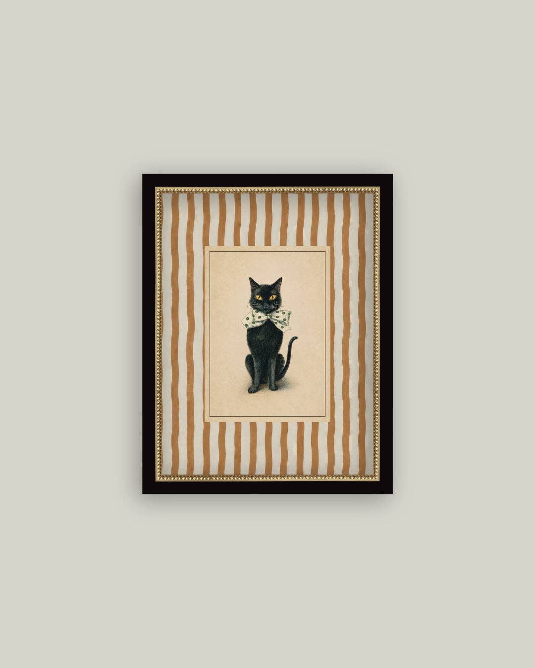 Black Cat on Stripes