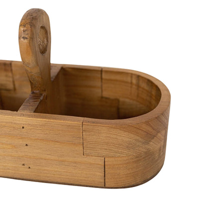 Yuma Slotted Oval Caddy Natural Wood