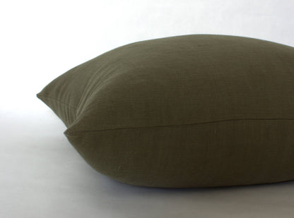 Olive Pillow Cover, Olive Green Pillow | Dark Olive