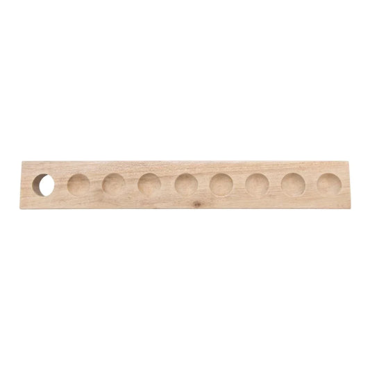 Mango Wood Egg Holder with Handle, Holds 8 Eggs