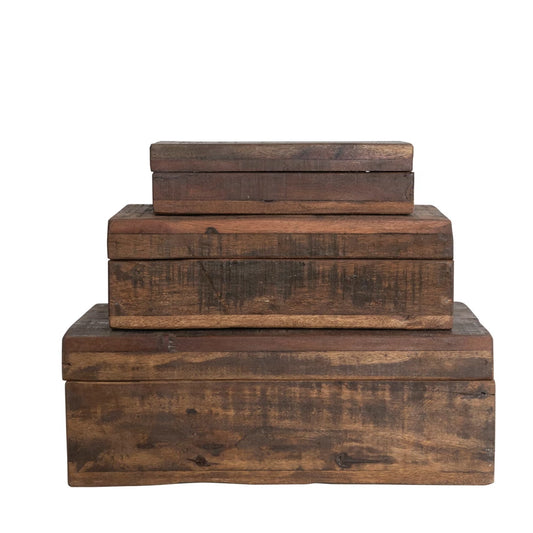 Wood Boxes, Set of 3