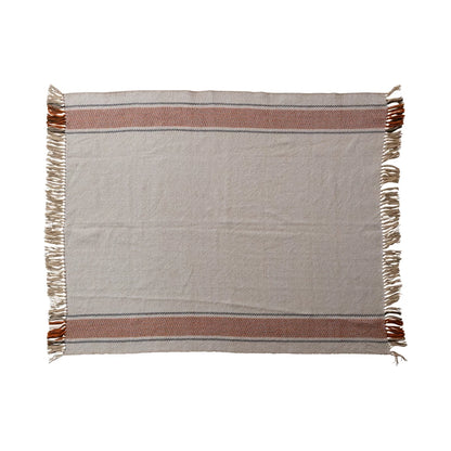 Recycled PET Indoor/Outdoor Throw w/ Fringe