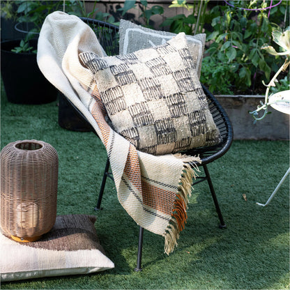 Recycled PET Indoor/Outdoor Throw w/ Fringe