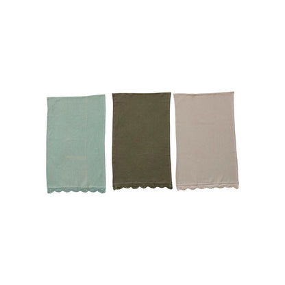 Lace Trim Cotton Towels