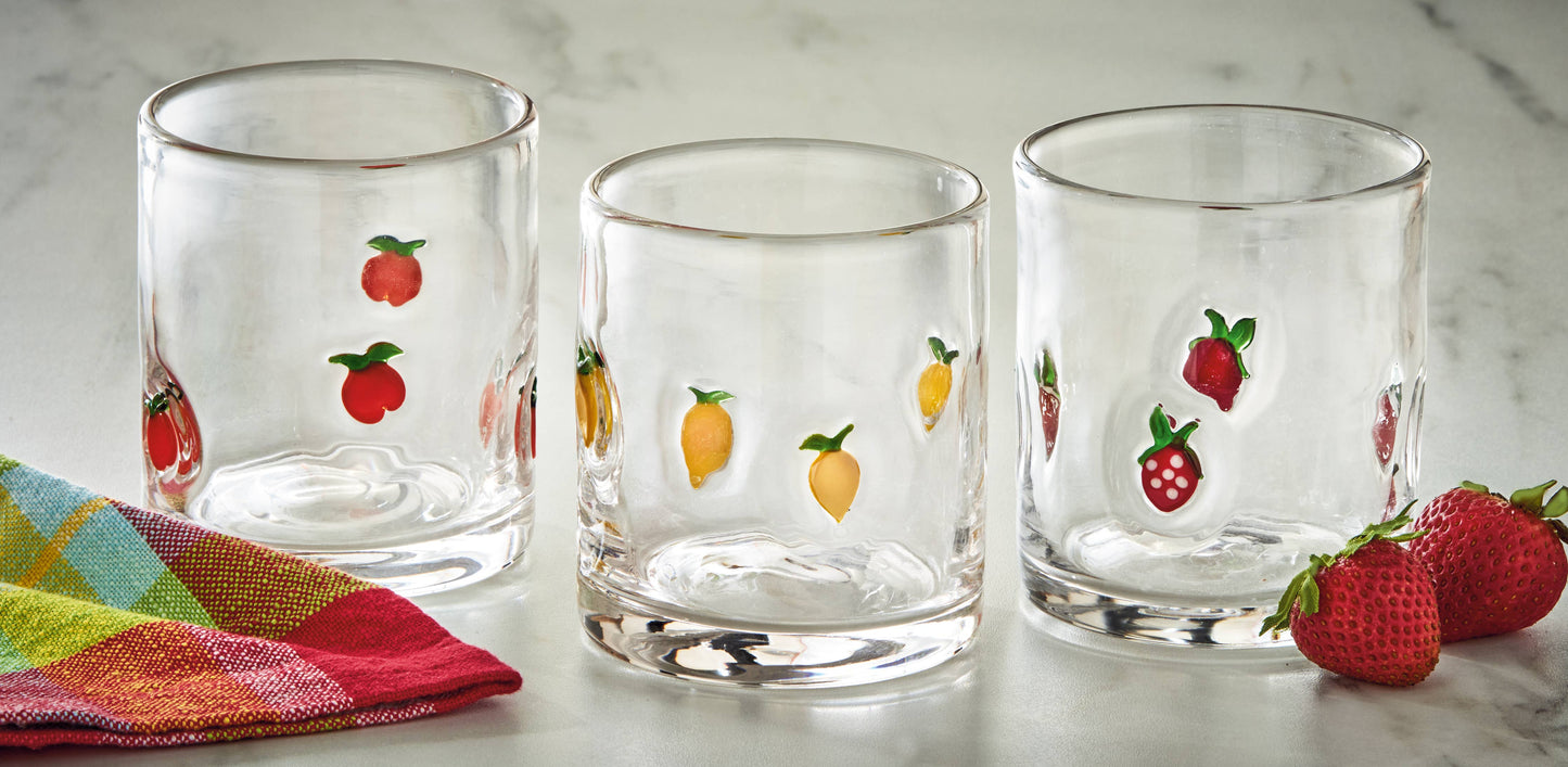 Peach Double Old Fashioned Glass
