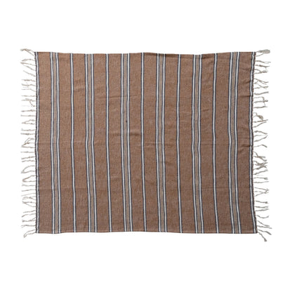 Striped Fringe Blanket