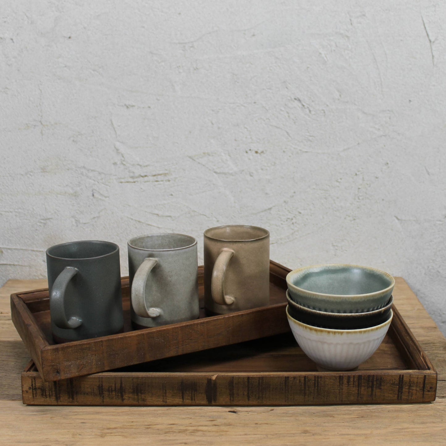 Ribbed Bowl, Ceramic, Black