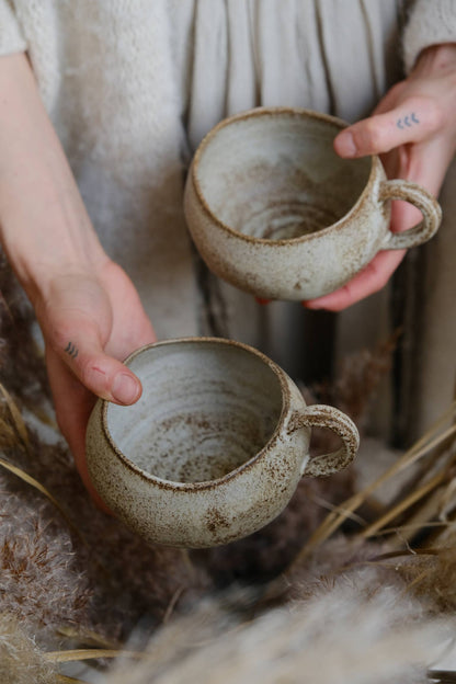 Earthling- "HOME" low cappuccino mug stoneware