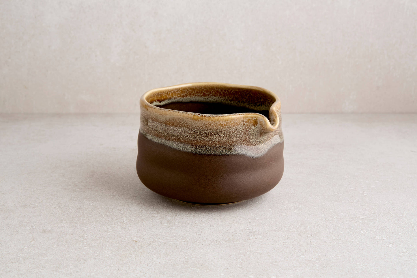 Brown Dripped Matcha Bowl