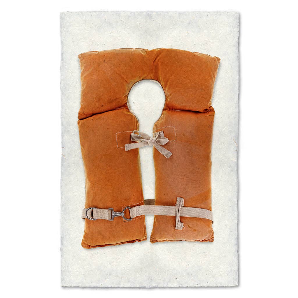 Framed Orange-Canvas Life Vest