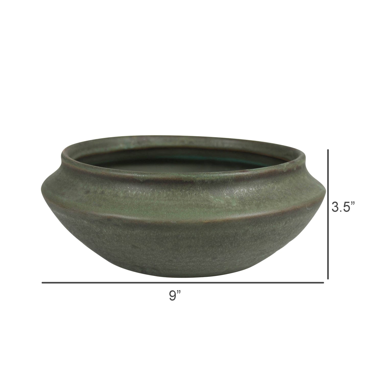 Pot, Ceramic, Green - Low