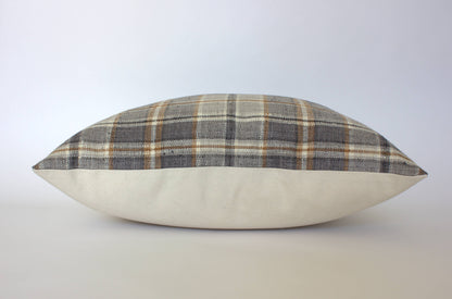 Brown Plaid Throw Pillow Cover, Neutral Beige Pillow | Nolan