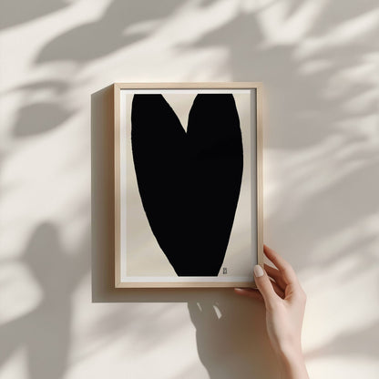 Black Heart Abstract Art Print: Modern Home Decor