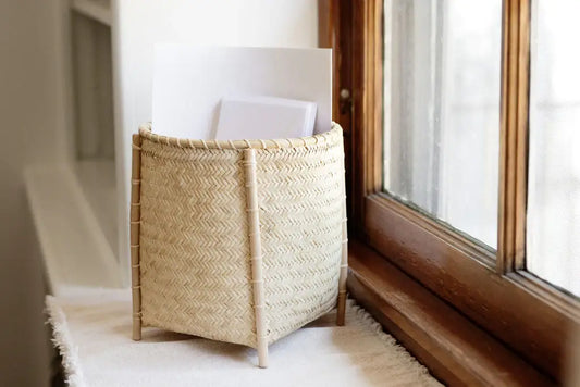 Woven Basket with Stand - All Natural