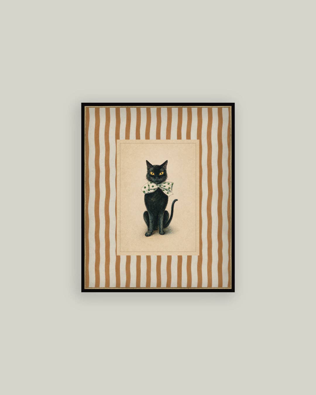 Black Cat on Stripes
