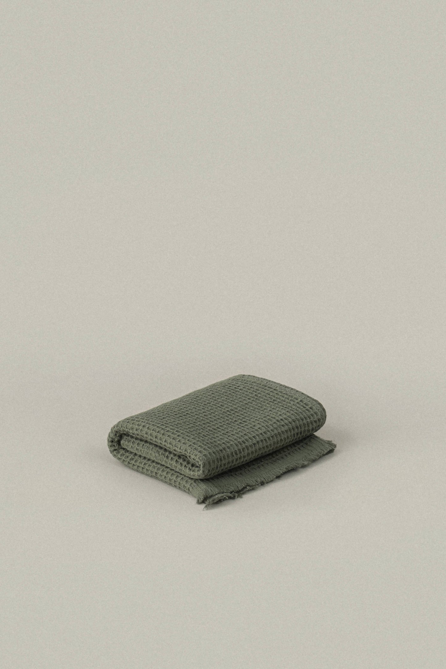 Quick Dry Soft Waffle Cotton Hand Towel | Olive Green