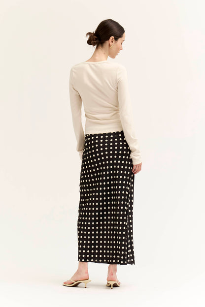 POLKA DOT SLIP SKIRT
