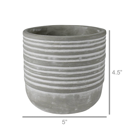 Sorrel Cachepot, Cement - Med