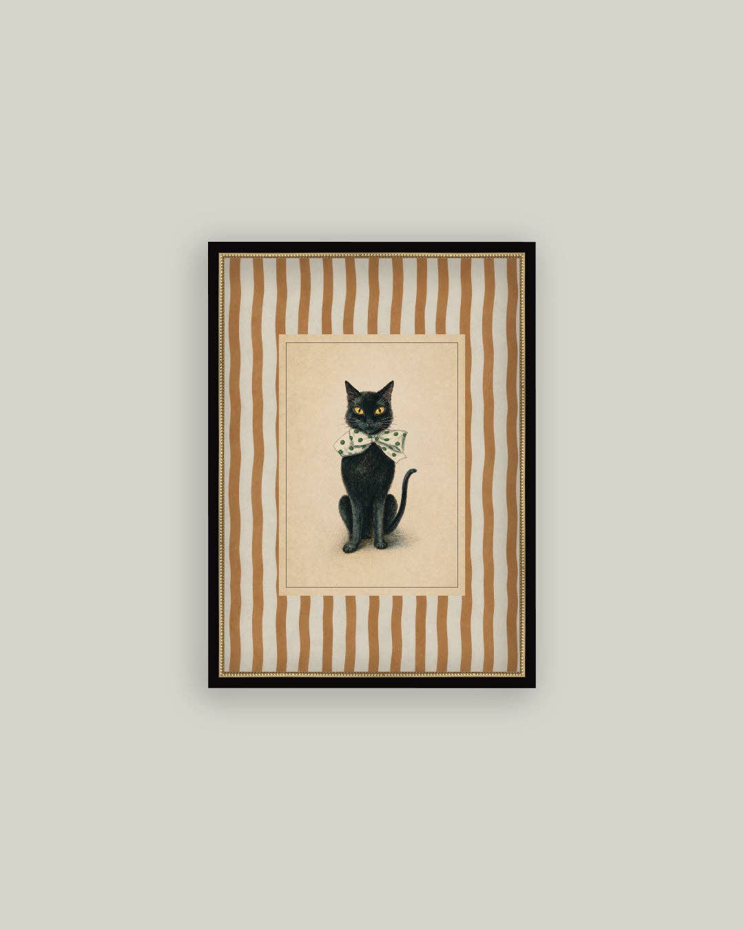 Black Cat on Stripes