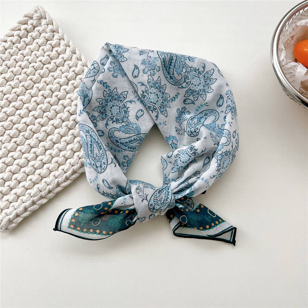 Artistic Wildflower Landscape Print Square Scarf