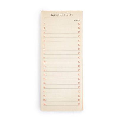 Laundry List Skinny Notepad 4" x 10"