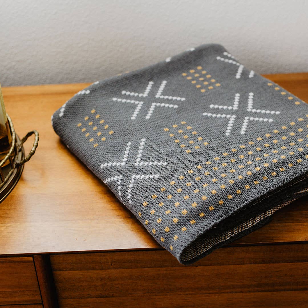 Birifini Throw Blanket - Mudcloth, Boho