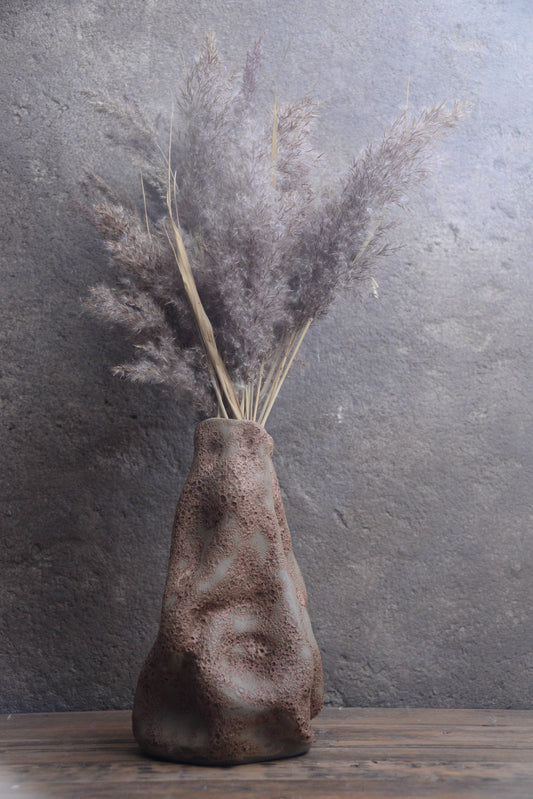 Crater glaze vase - wiggly vase, stoneware