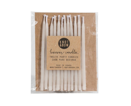 Ivory Beeswax Birthday Candles