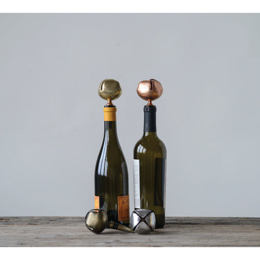 Jingle Bell Bottle Stopper, 4 colors