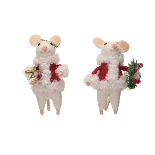 Santa Mouse Ornament, 2 styles