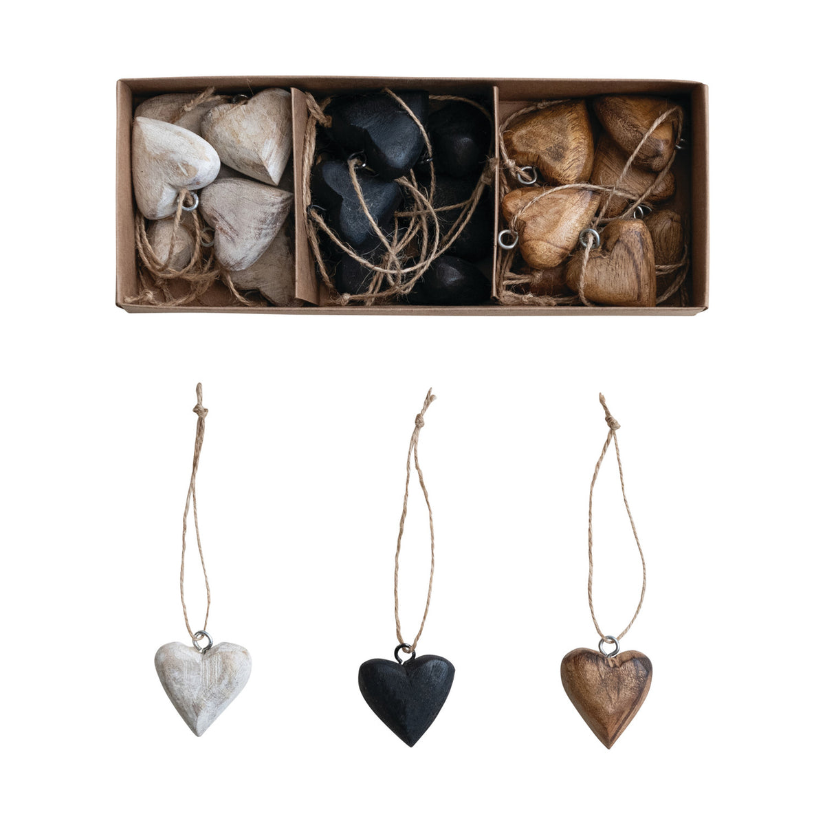 Mango Wood Heart Ornament