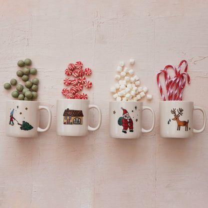 16 oz. Stoneware Mug w/Wax Relief Image