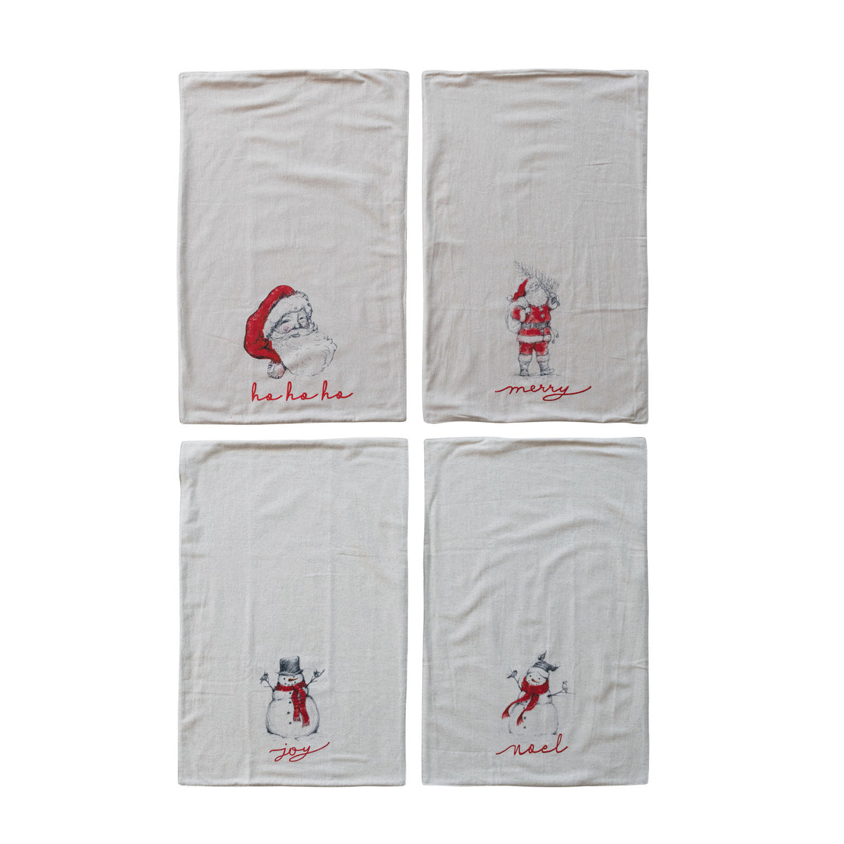Snowman/Santa Image Tea Towel