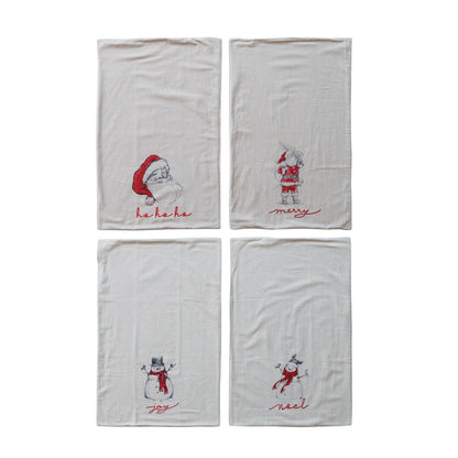Snowman/Santa Image Tea Towel