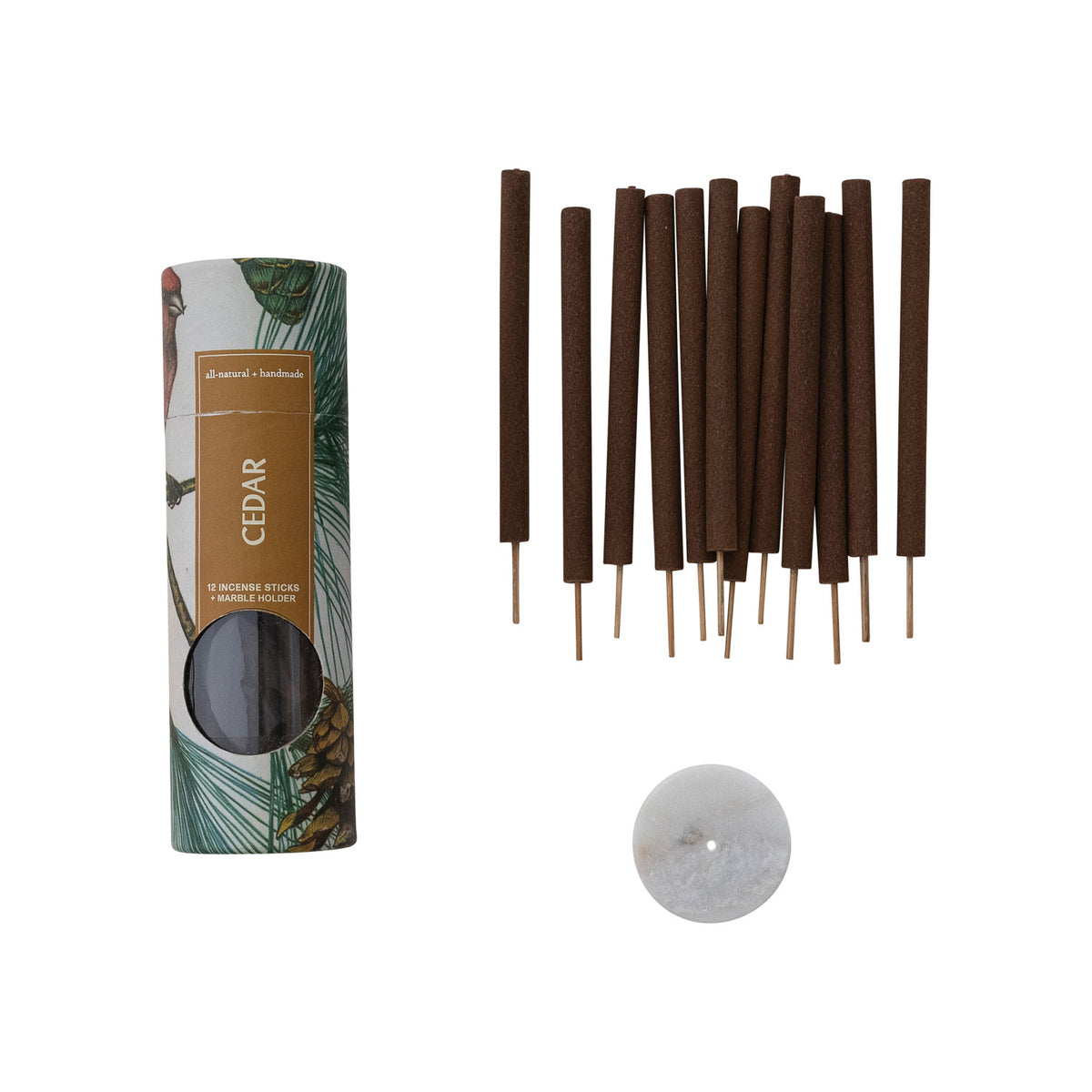 Cedar Scented Incense Sticks with Incense Holder