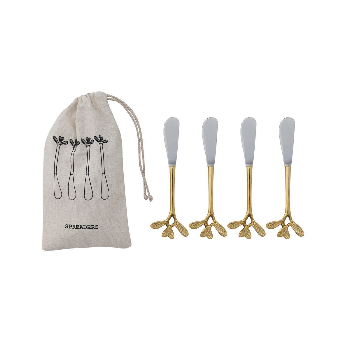 Canape Knives, Set of 4 in Drawstring Bag