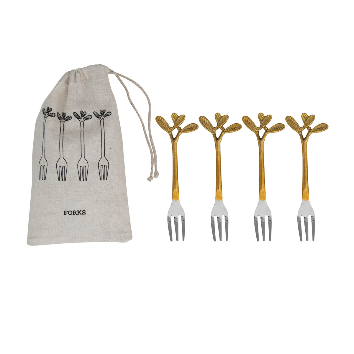 Holiday Appetizer Forks, Set of 4