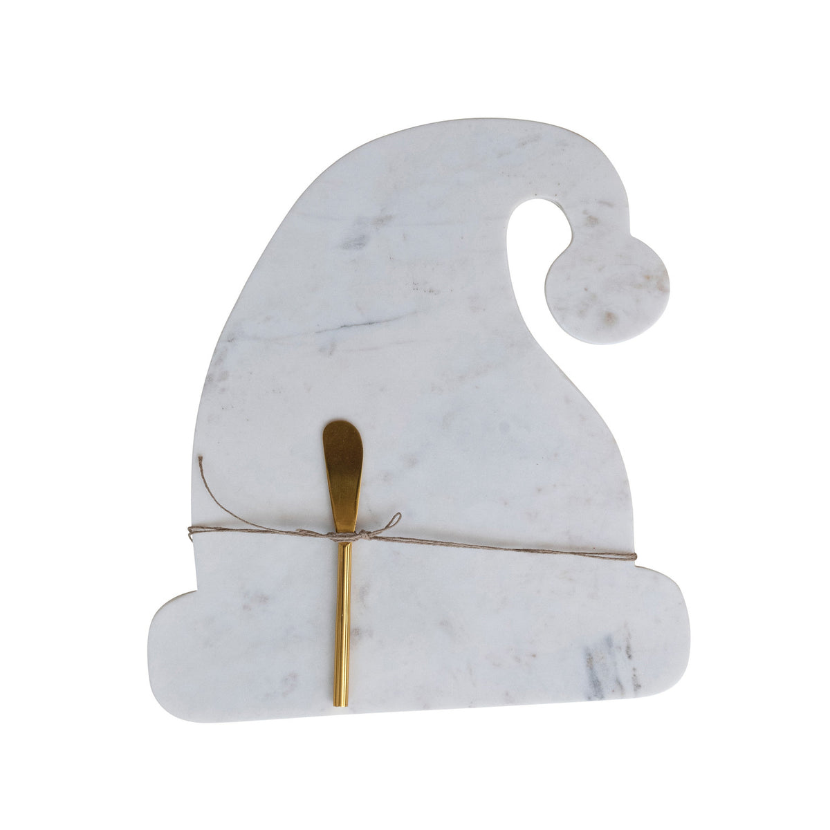 Marble Santa Hat Cheese/Serving Board with Canape Knife