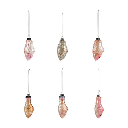 Hand-Painted Mercury Glass Fish Ornament