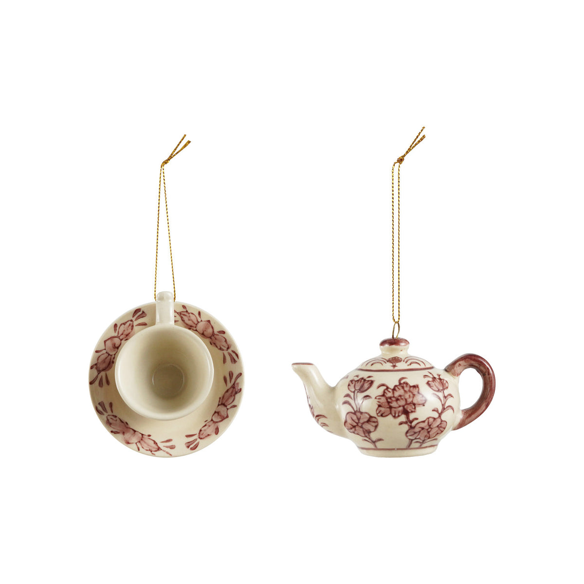 Stoneware Teapot/Teacup Ornament, 2 styles