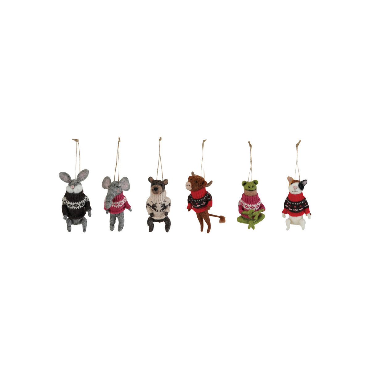 Animal in Sweater Ornament