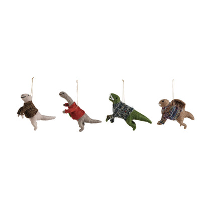 Dinosaur in Sweater Ornament
